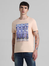 Men's Pink Casual Regular Fit Half Sleeves Tshirt