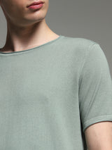Men's Green Casual Slim Fit Solid  Tshirt