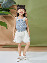 Girls Mid Thigh Length Casual Shorts Set