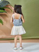 Girls Mid Thigh Length Casual Shorts Set