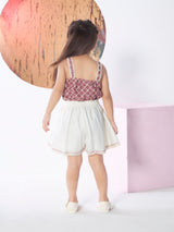 Girls Mid Thigh Length Casual Shorts Set