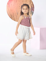 Girls Mid Thigh Length Casual Shorts Set