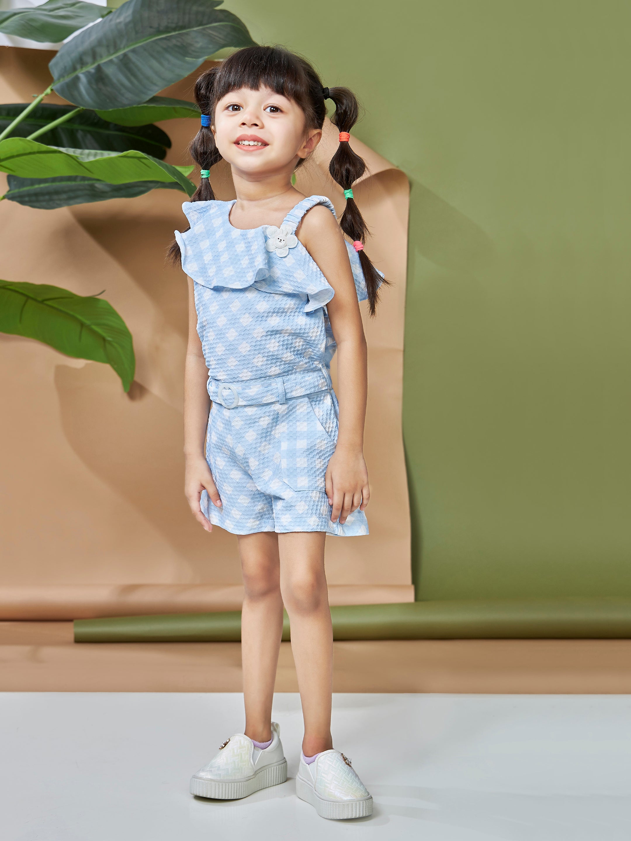 Girls Mid Thigh Length Casual Jumpsuit