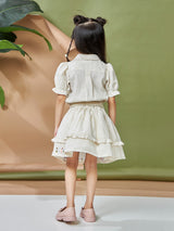 Girls Knee Length Casual Skirt Set
