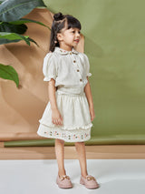 Girls Knee Length Casual Skirt Set