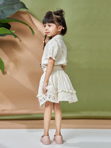Girls Knee Length Casual Skirt Set