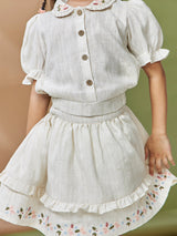 Girls Knee Length Casual Skirt Set