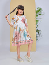 Girls Knee Length Semi Casual Dress