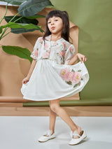Girls Knee Length Semi Casual Dress Set