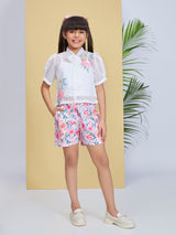 Girls Mid Thigh Length Festive Shorts Set