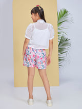 Girls Mid Thigh Length Festive Shorts Set