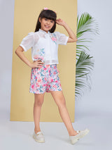 Girls Mid Thigh Length Festive Shorts Set