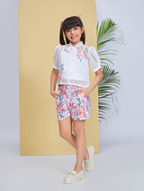 Girls Mid Thigh Length Festive Shorts Set
