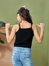 Girls Sleeveless Regular Fit Party Top