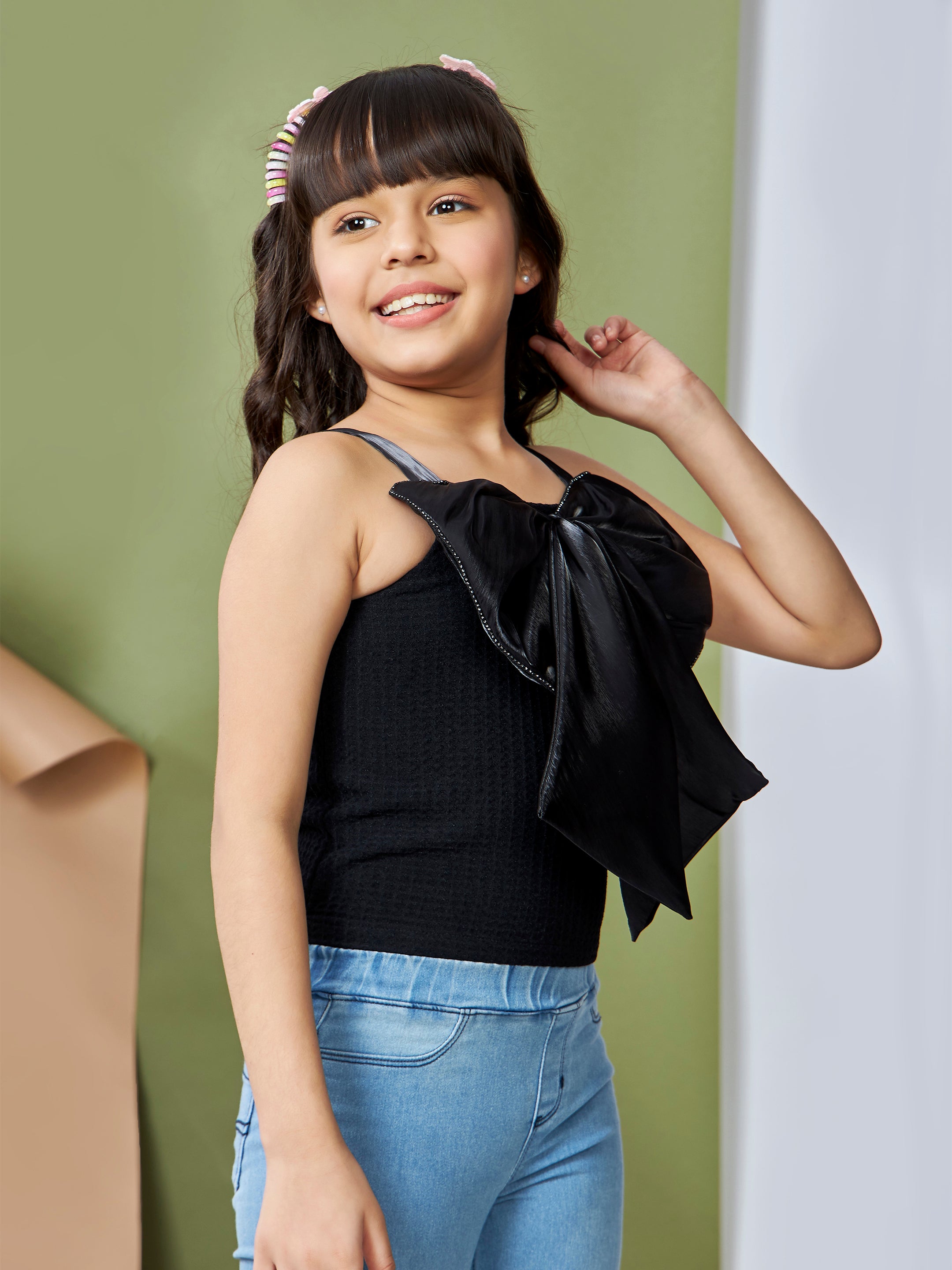 Girls Sleeveless Regular Fit Party Top