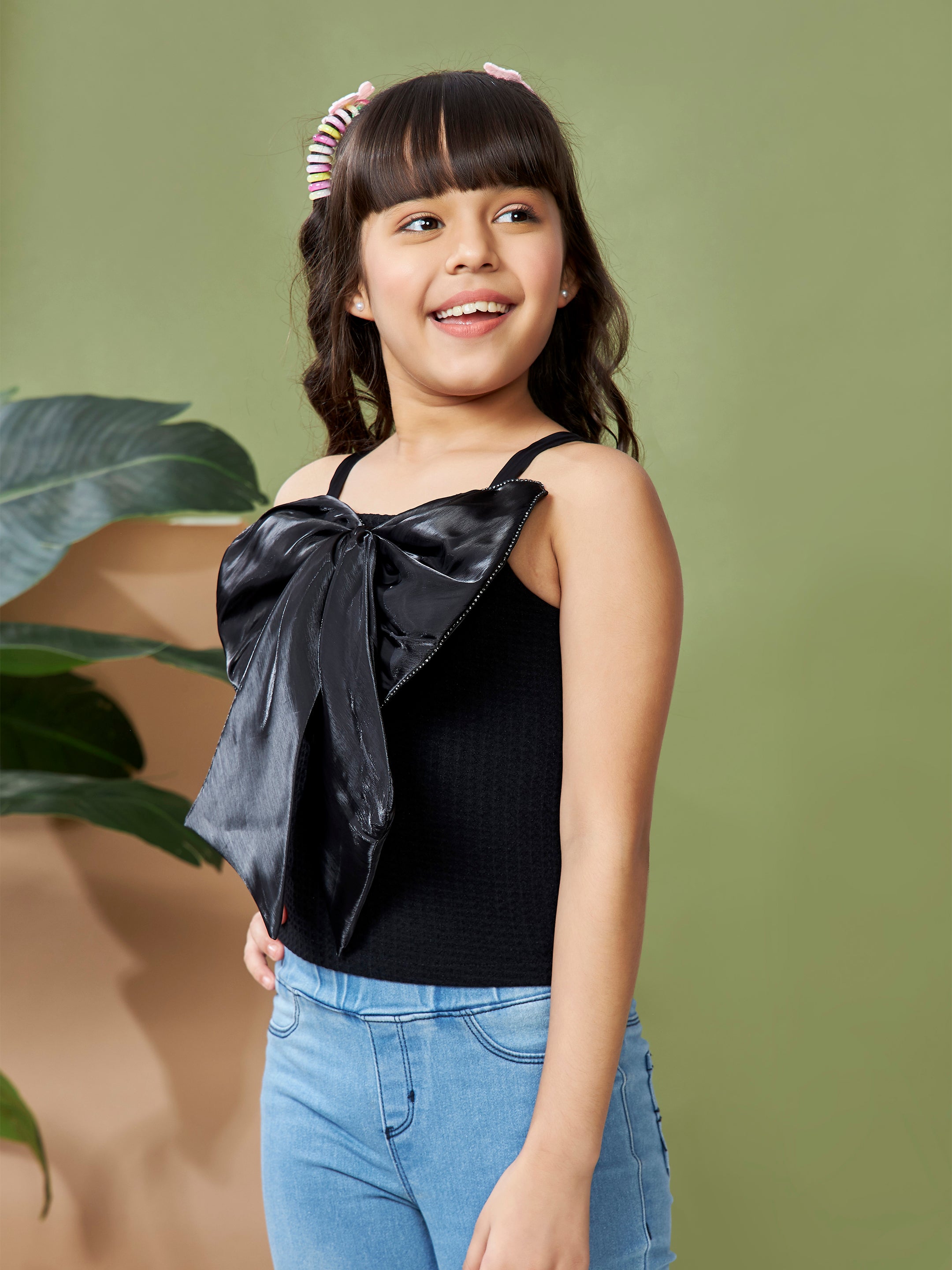 Girls Sleeveless Regular Fit Party Top
