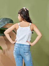 Girls Sleeveless Regular Fit Party Top