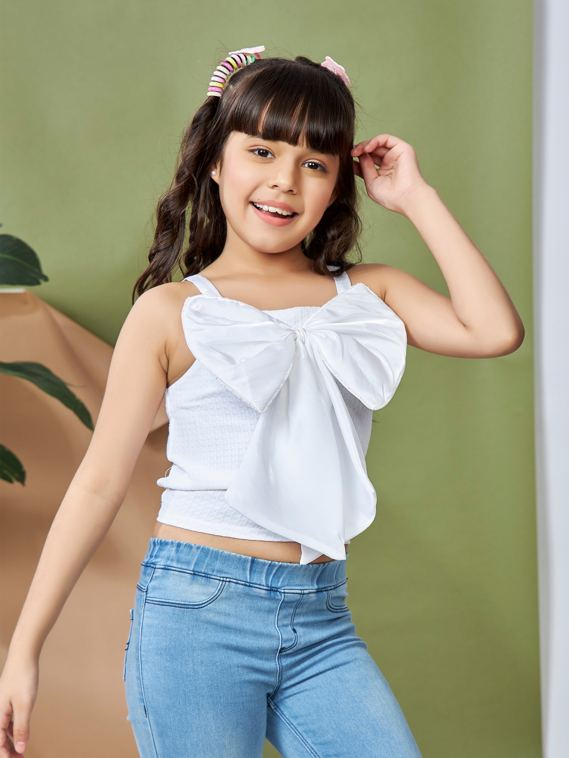 Girls Sleeveless Regular Fit Party Top