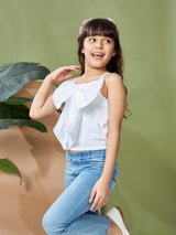Girls Sleeveless Regular Fit Party Top