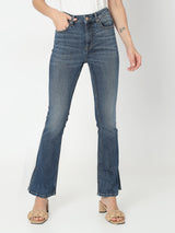 Women's Blue High Rise Bootcut Jeans