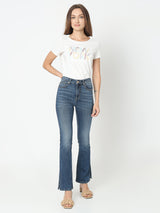 Women's Blue High Rise Bootcut Jeans