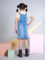 Girls Knee Length Casual Dungaree Set