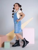 Girls Knee Length Casual Dungaree Set