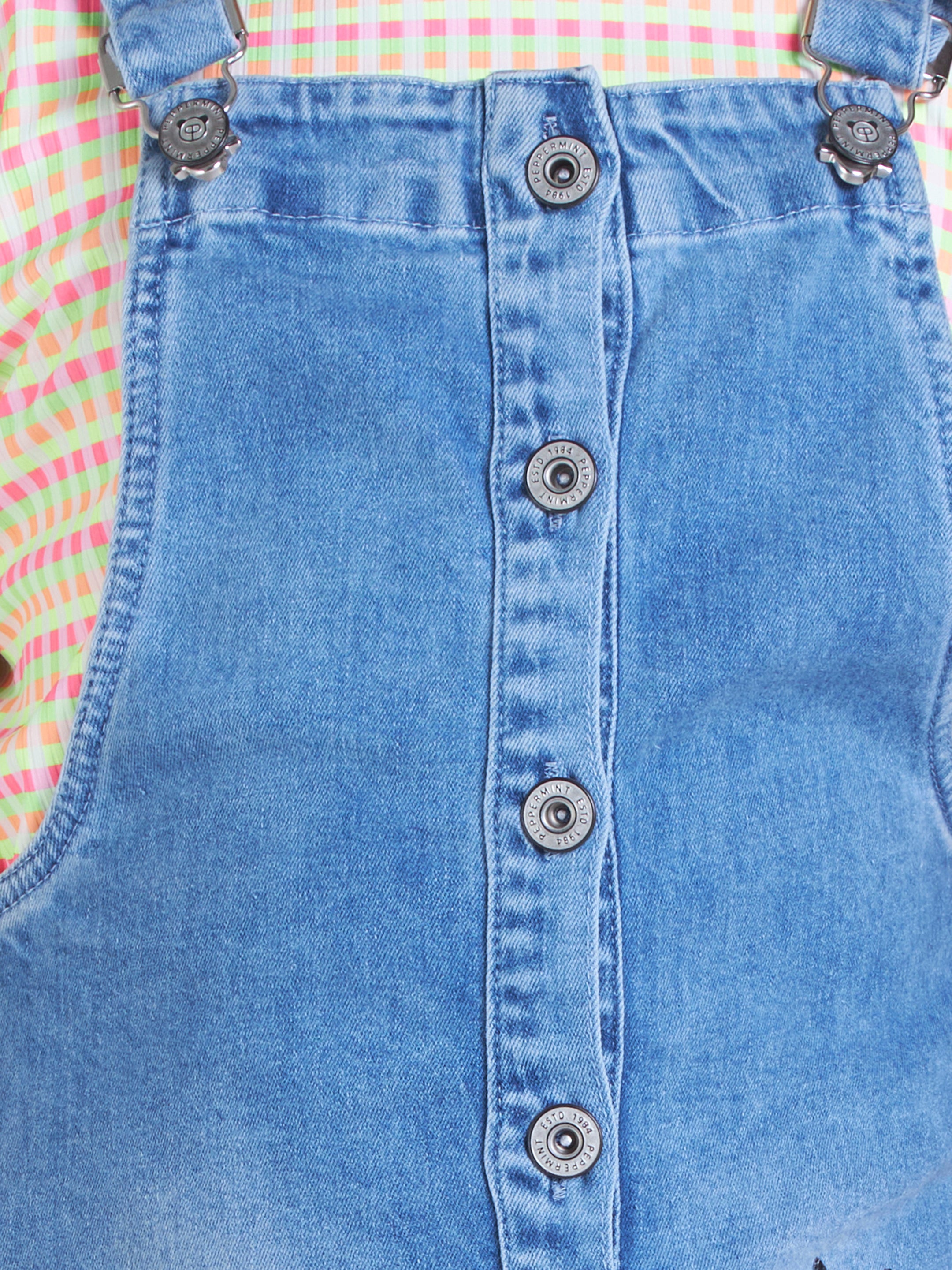 Girls Knee Length Casual Dungaree Set
