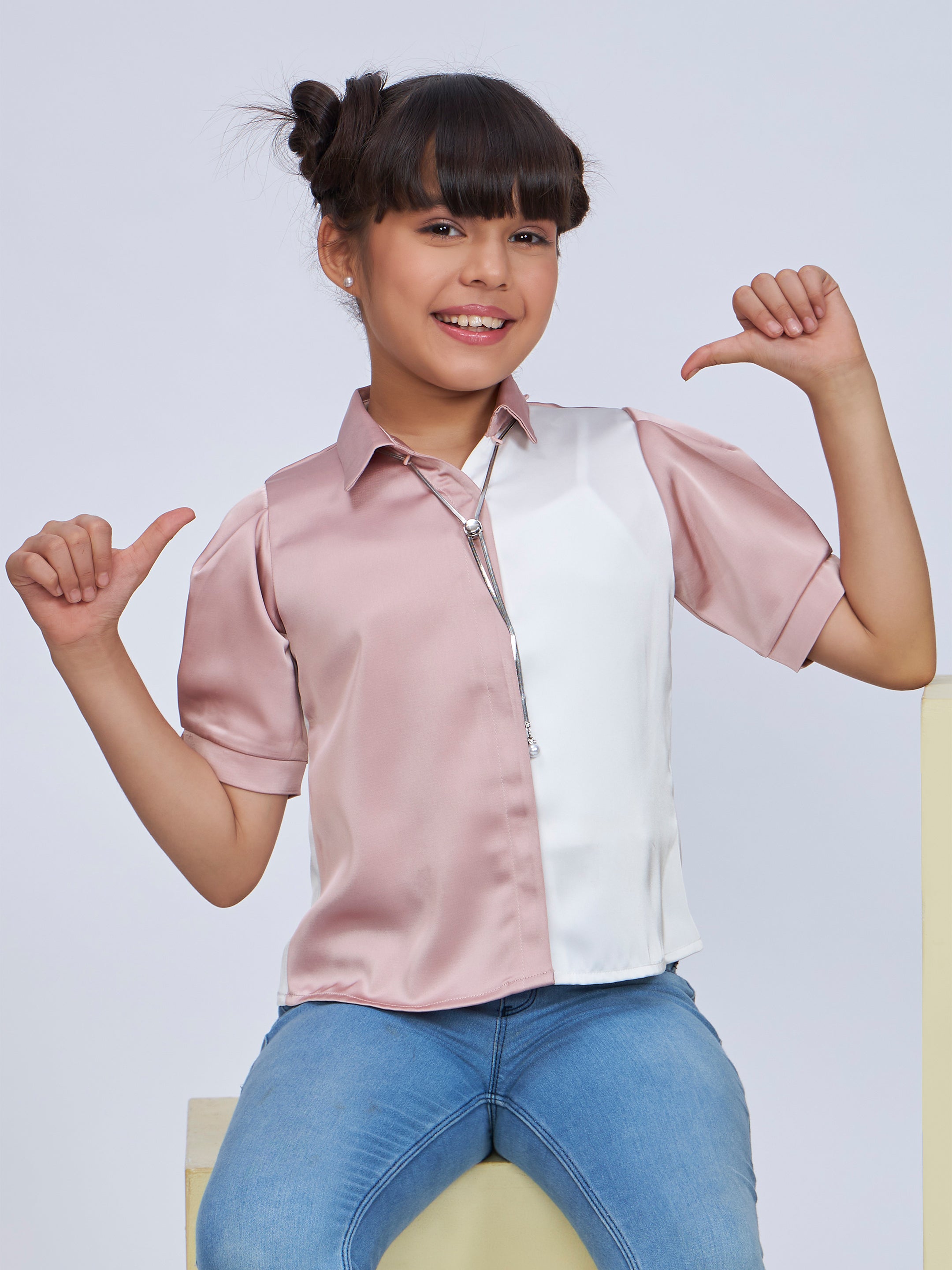 Girls Half Sleeves Formal Top