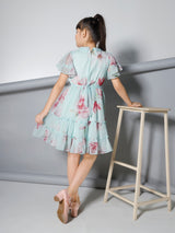 Girls Knee Length Semi Party Dress