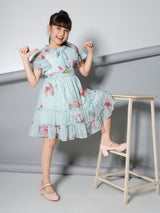 Girls Knee Length Semi Party Dress