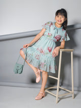 Girls Knee Length Semi Party Dress