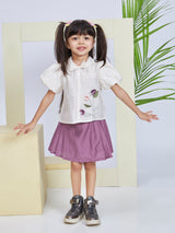 Girls Knee Length Semi Casual Skirt Set