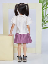 Girls Knee Length Semi Casual Skirt Set