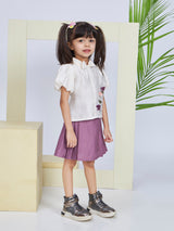 Girls Knee Length Semi Casual Skirt Set