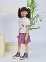 Girls Knee Length Semi Casual Skirt Set