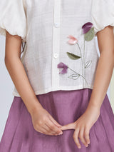 Girls Knee Length Semi Casual Skirt Set