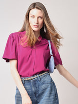 Women's Pink V-Neck Top