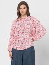 Women's White Floral Shirt