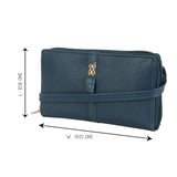 Women's Restro Blue Large Ziparound Wallet