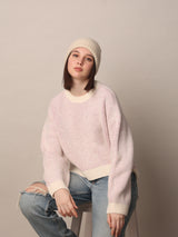 Women's Pink Solid Casual Fluffy Pullover