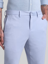 Men's Blue Casual Slim Fit Stretchable Trouser
