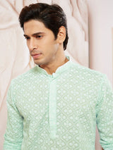 Men's Green Traditional Ethnic Full Sleeves Kurta