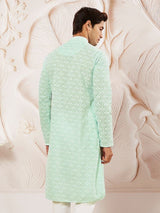 Men's Green Traditional Ethnic Full Sleeves Kurta