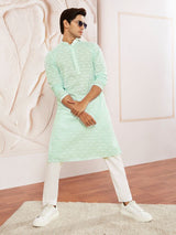 Men's Green Traditional Ethnic Full Sleeves Kurta