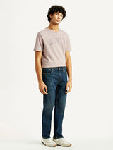 Men's Dark Indigo Casual Straight Fit Solid Jeans