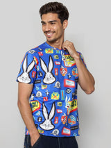 Men's Slim Fit Looney Tunes Printed Round Neck Tshirt