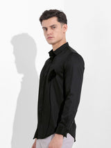 Men's Black Casual Printed Full Sleeves Shirt