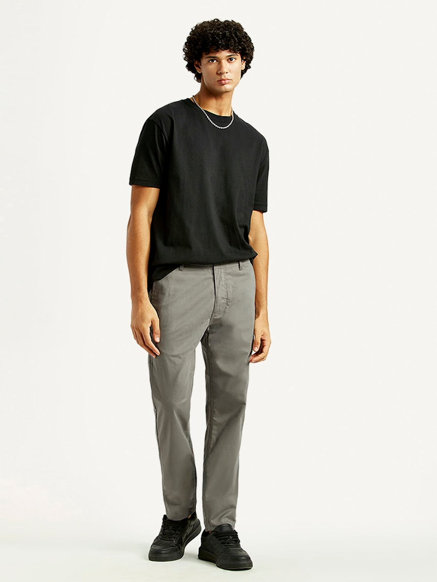 Men's Grey Casual Slim Fit Solid Jeans