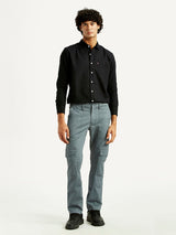 Men's Grey Casual Solid Slim Fit Cargo